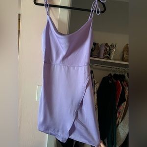 Lavender purple satin dress
